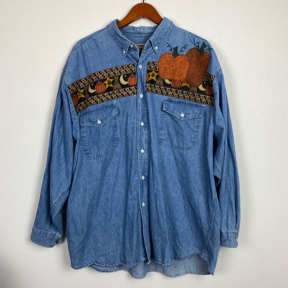 Vintage North Crest Denim Button Up